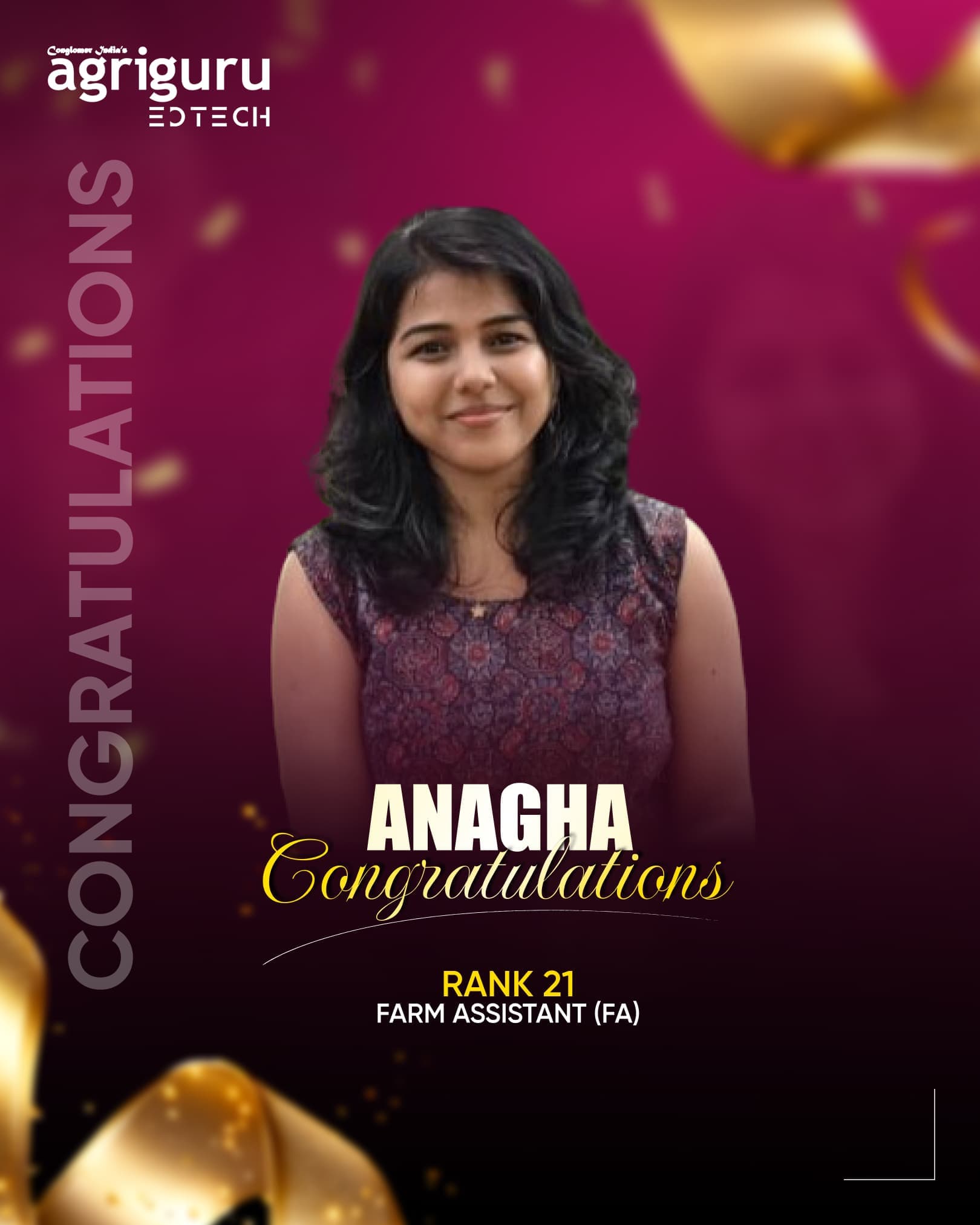 Anagha - Selected in Kerala PSC Farm Assistant 2024