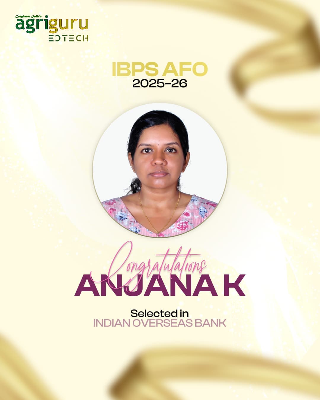 Anjana K - Selected in IBPS AFO 2025