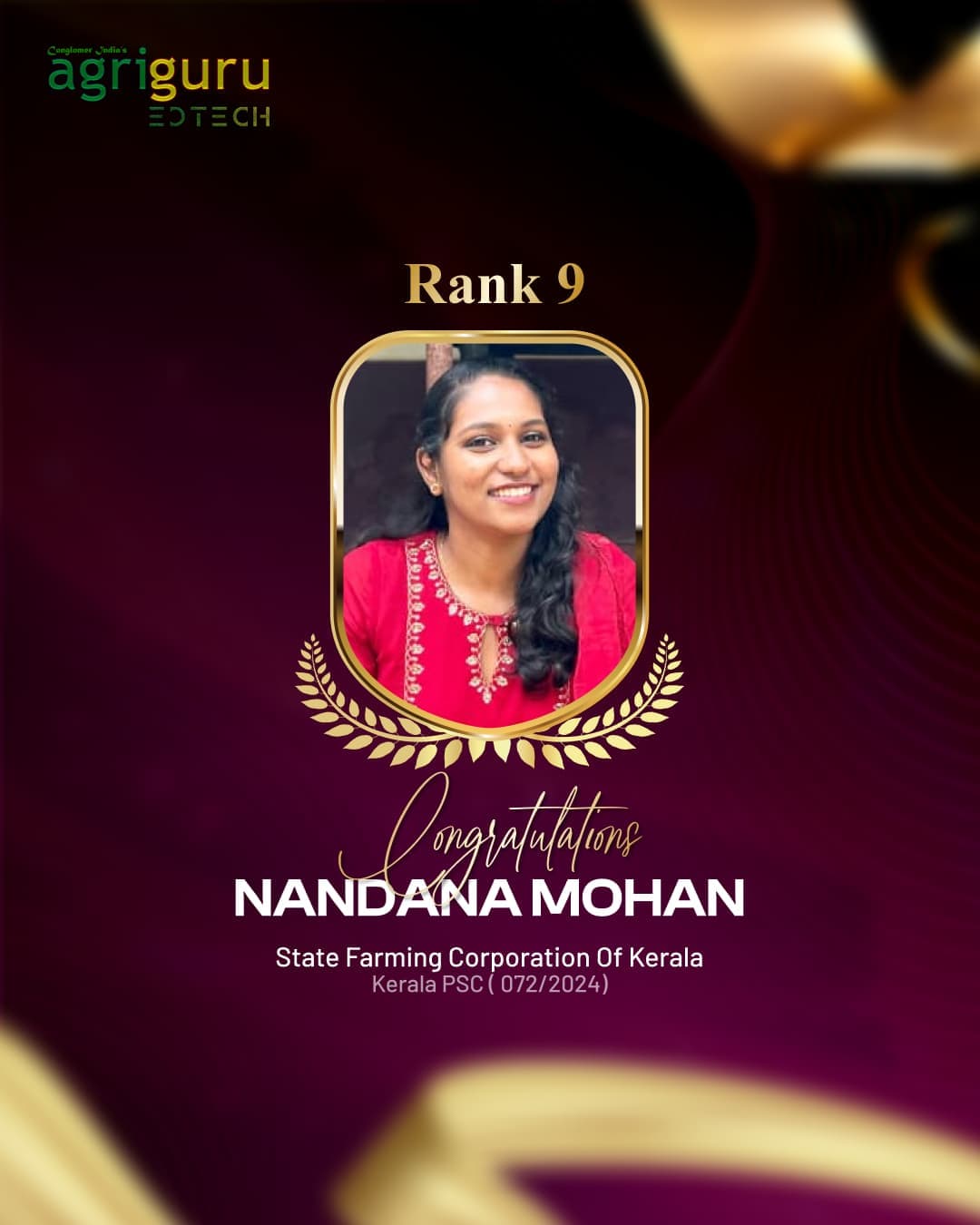 Nandana Mohan - Selected in State Farming Corporation of Kerala 2024