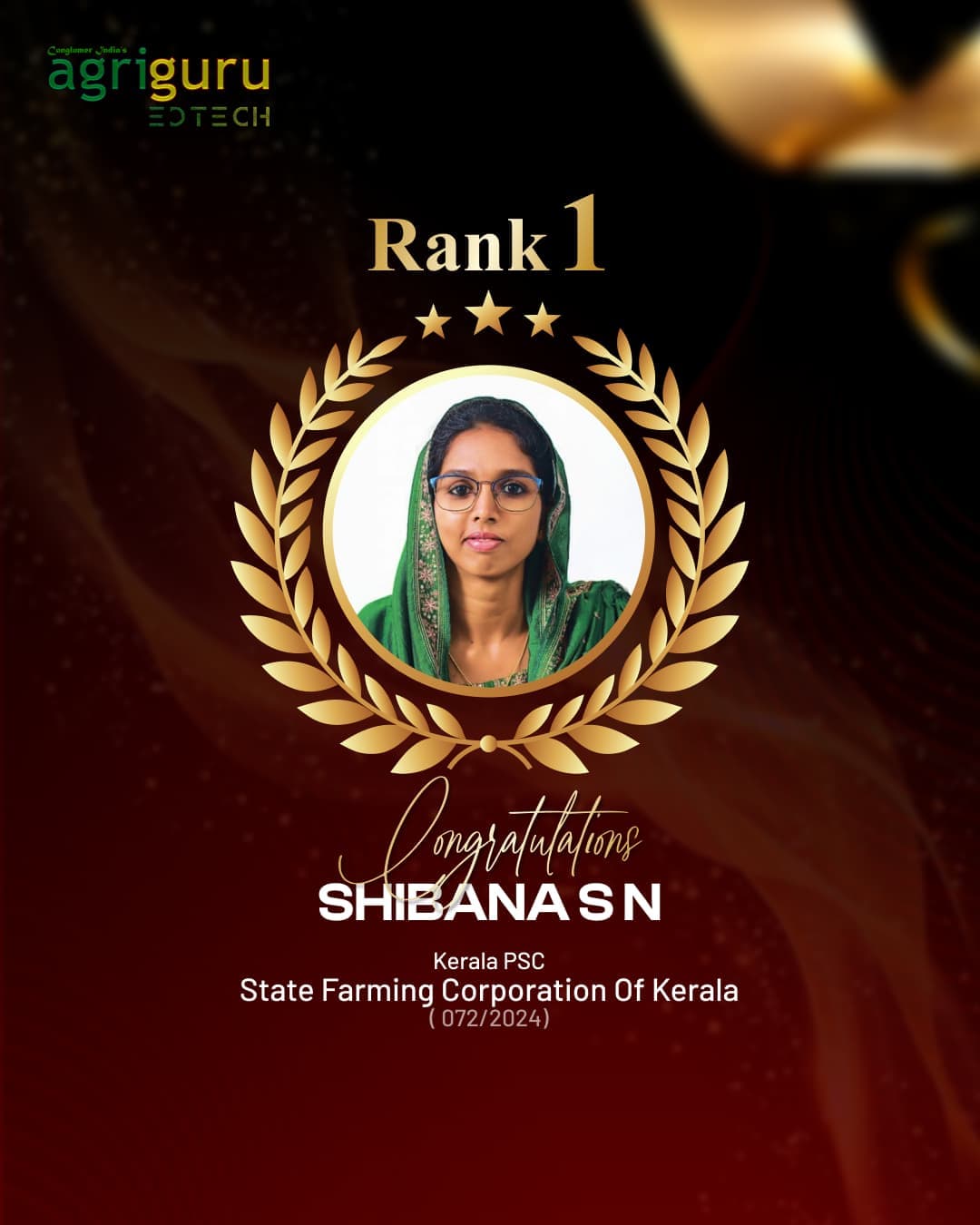 Shibana S N - Selected in State Farming Corporation of Kerala 2024