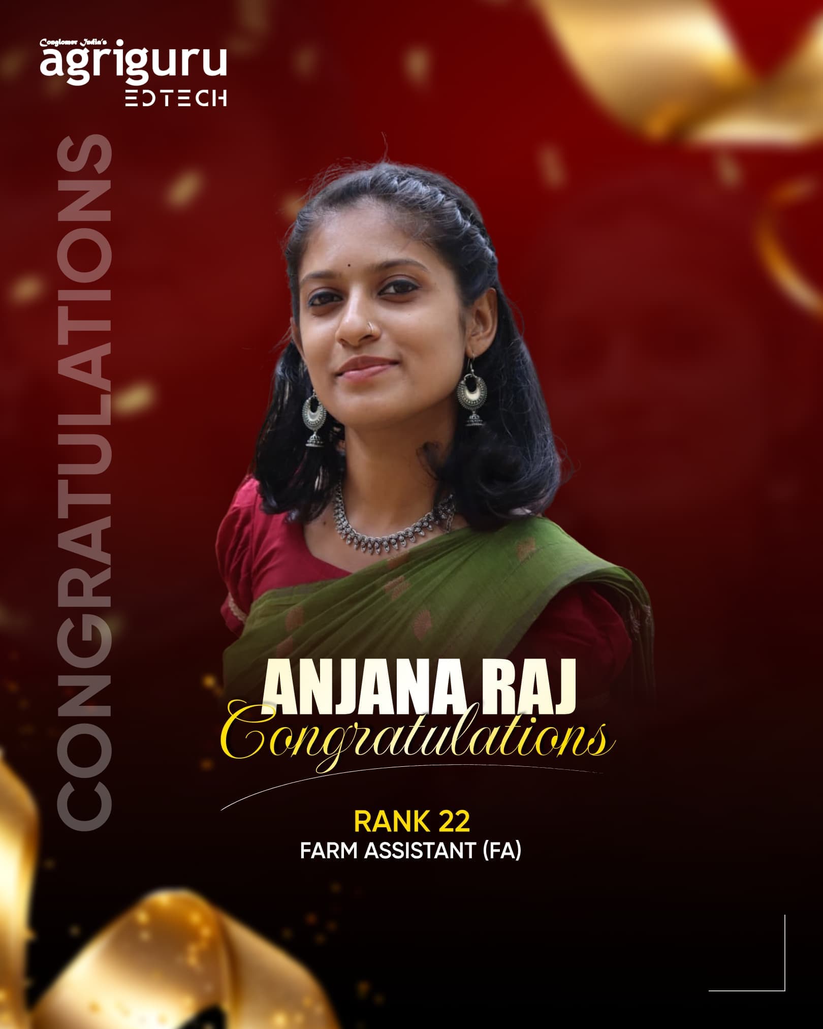 Anjana Raj - Selected in Kerala PSC Farm Assistant 2024