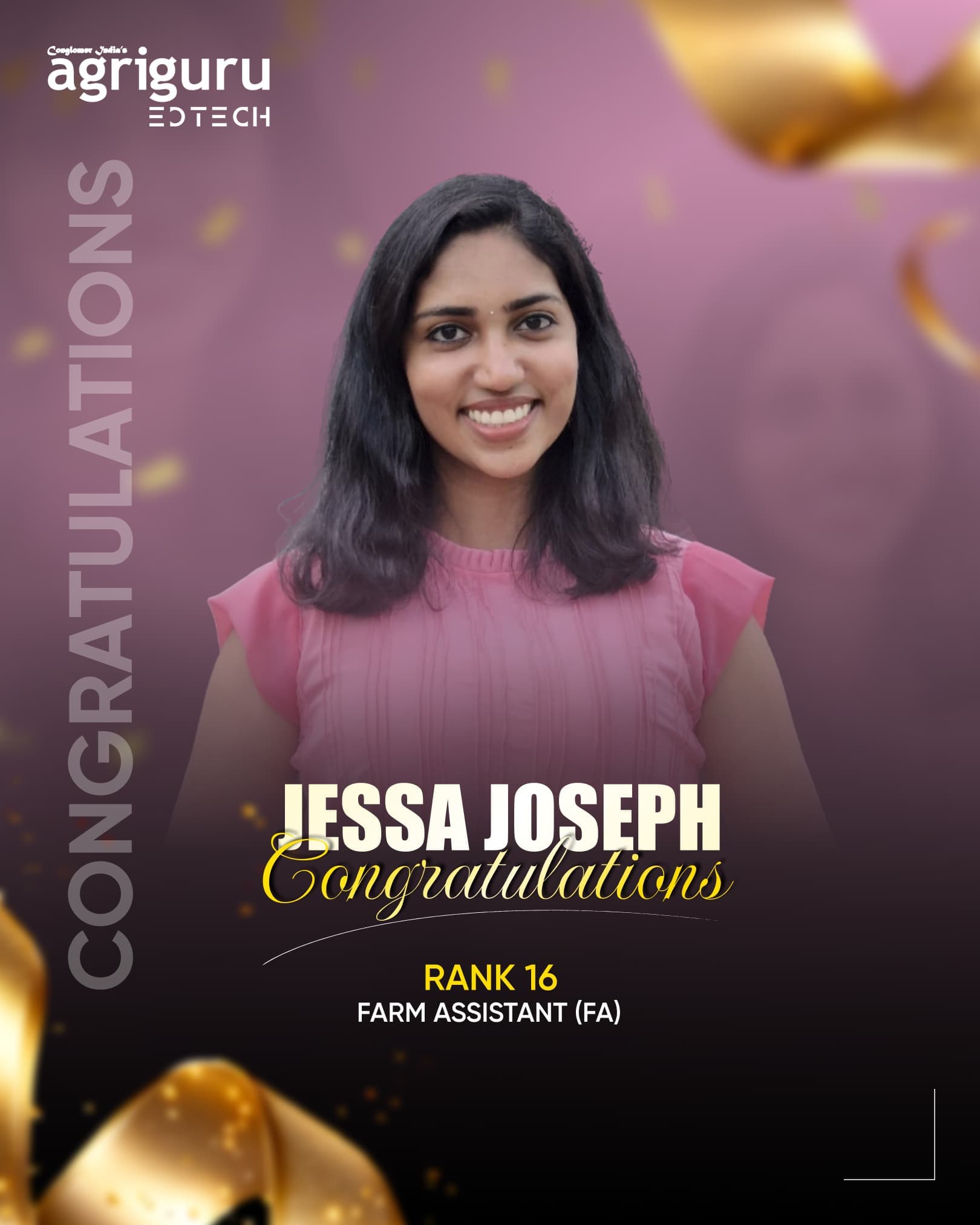 Jessa Joseph - Selected in Kerala PSC Farm Assistant 2024