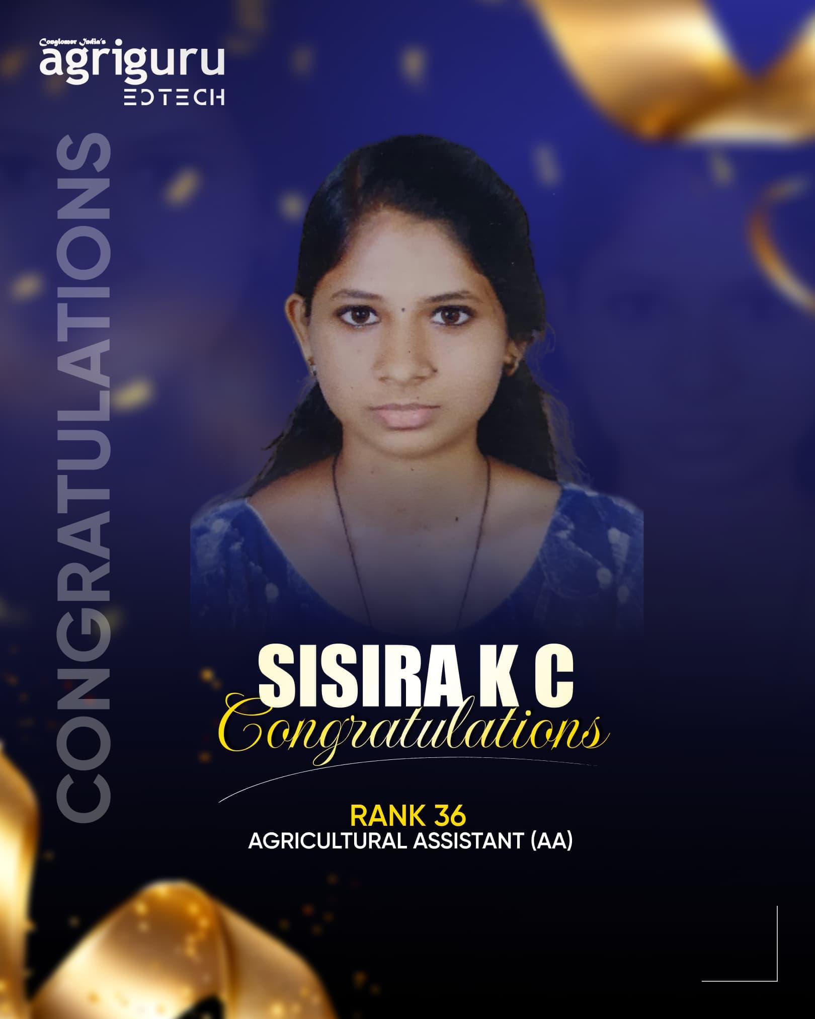 Sisira K C - Selected in Kerala PSC Agricultural Assistant 2024