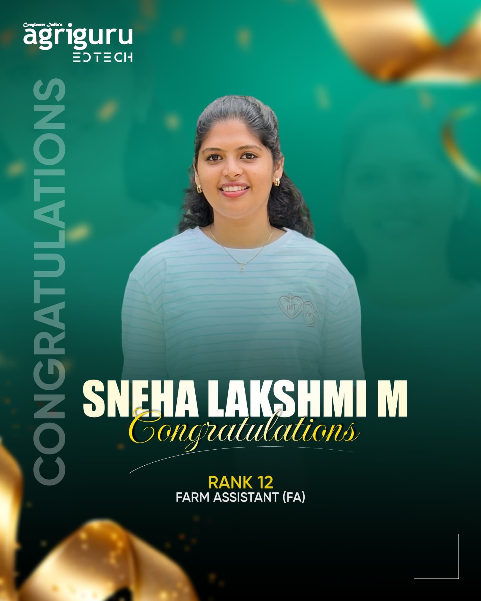 Sneha Lakshmi M - Selected in Kerala PSC Farm Assistant 2024