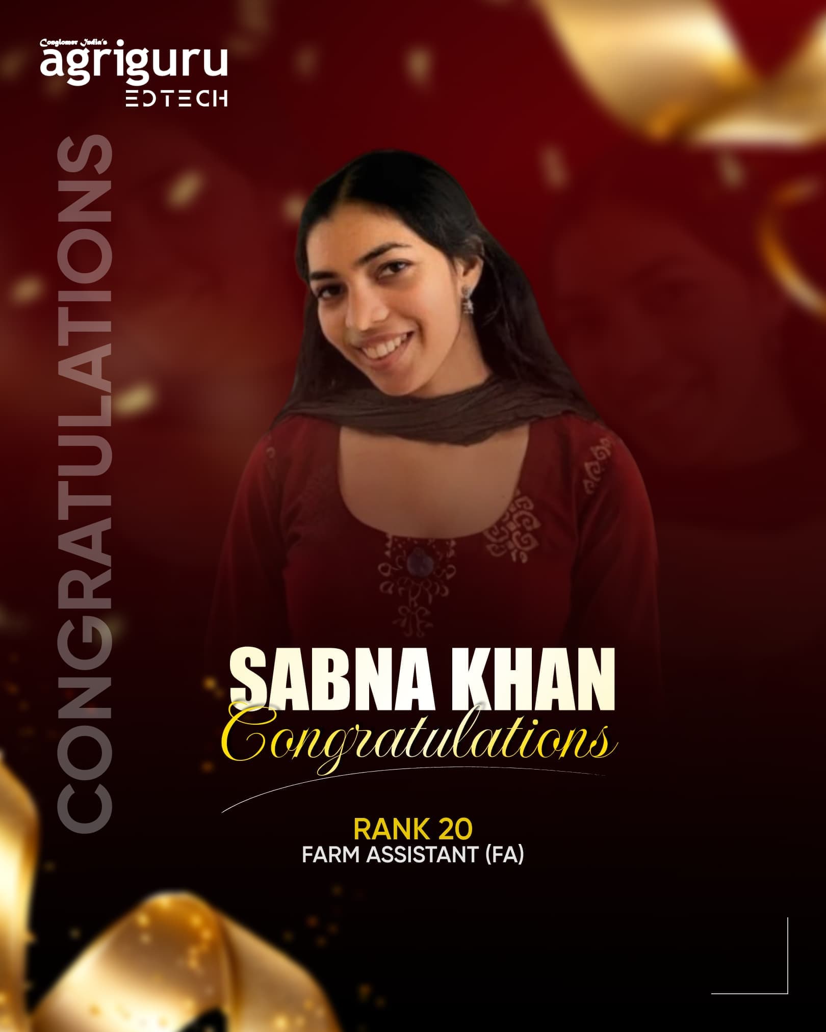 Sabna Khan - Selected in Kerala PSC Farm Assistant 2024